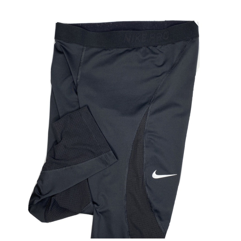 Nike Pro Leggings Women M Hypercool Capris Pants Training Athletic Mesh Swoosh - Picture 1 of 5